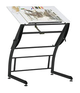 SD STUDIO DESIGNS Triflex Drawing Table, Sit to Stand Up Adjustable Office Home Computer Desk, 35.25"W X 23.5"D, Charcoal Black/White SD STUDIO DESIGNS