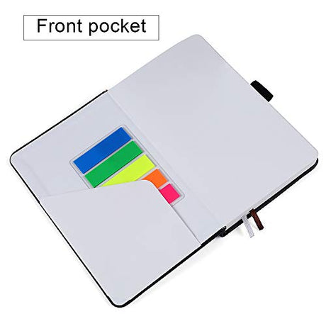 Vanpad (2 Pack) Pocket Notebook Small Hardcover Note Book 3" x 5.5", Mini Ruled Lined Journal, Leather Cover, with Pen Holder, Page Marker Ribbons, Vanpad