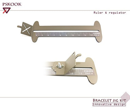 PSKOOK Paracord Bracelet Jig Kit,Paracord Tool Kit Adjustable Length Weaving DIY Craft Maker Tool,Paracord Lacin Needles and Smoothing Tool 6 - WoodArtSupply