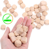 Toddmomy 50pcs Unfinished Wooden Dice Blank Square Blocks 6 Sided Wood Cubes DIY Standard Game Dice Small Wood Cubes with Rounded Corners for Wood Toddmomy