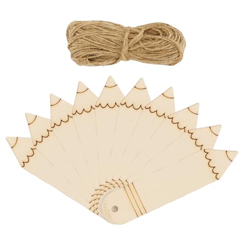 Tofficu 10pcs Wooden Blank Pencil Shaped Bookmark Tag Bookmarks Unpainted Wood Bookmark Hollow Bookmark for DIY Unpainted Unfinished DIY Bookmark DIY Tofficu