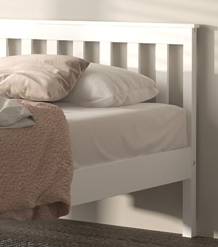 Urban Home Furniture Classic Shaker Style Farmhouse Rustic Solid Pine Platform Bed, Solid Wood Foundation with Wood Slat Support, No Box Spring Urban Home Furniture