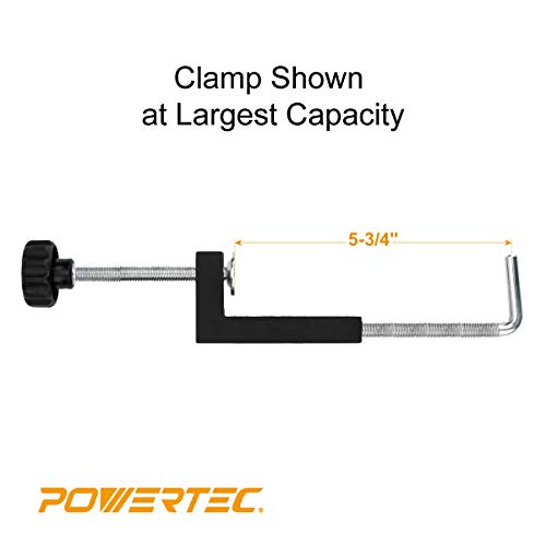 POWERTEC 71004-P2 Universal Fence Clamp, 4 PK, For Table Saws, Router Tables, Clamping Squares, Drill press tables, Mitre Saws, With 3/8" Rod POWERTEC