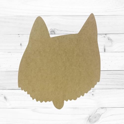 Wolf Head Silhouette, Dog Shape, Unfinished Wood Craft Shape Build-A-Cross