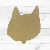 Wolf Head Silhouette, Dog Shape, Unfinished Wood Craft Shape Build-A-Cross