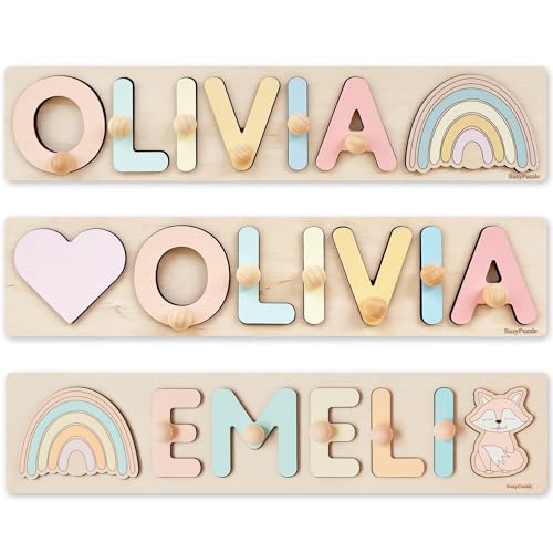 Name Puzzle With Pegs Personalized Wooden Name Puzzle Wooden Toys Custom Name Puzzle by BusyPuzzle Christmas Present Personalized Birthday Baby 1 BUSY PUZZLE