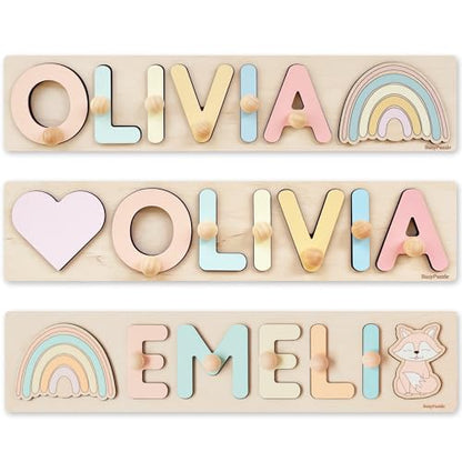 Name Puzzle With Pegs Personalized Wooden Name Puzzle Wooden Toys Custom Name Puzzle by BusyPuzzle Christmas Present Personalized Birthday Baby 1 - WoodArtSupply