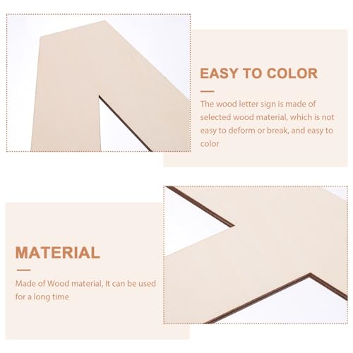 VOSAREA 2pcs Decor Unfinished Letters Cutouts DIY Sign Unfinished Wooden Letter Blank Craft Wooden Letters Wooden Craft Letter Sign Wooden Product VOSAREA