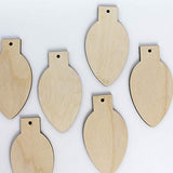 Ornament Light Bulb Cut Out Christmas Unfinished Wood Laser Cut Out Cutout Shape Crafts Sign DIY Ready to Paint or Stain Texan Wood Crafts