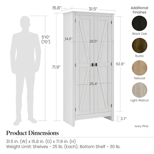 Ameriwood Home Farmington 32" Storage Cabinet in Brown SystemBuild