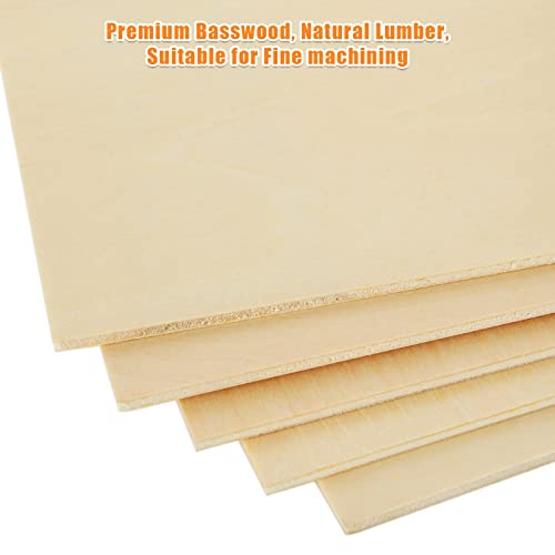 16PCS Basswood Sheets 1/8 x 12 x 12 Inch Plywood Board for Crafts, Unfinished Square Wooden Sheets Thin 3mm Basswood for Architectural Model Making