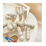 50 Pieces Wood Peg Dolls Unfinished Wooden People Craft Blank Family Figures 3/4 x 2-1/4 inch Cregugua