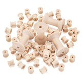 250pcs Wooden Empty Thread Spools Unfinished Wood Cylinder Wire Weaving Bobbins for Arts Crafts Cord Roll Sewing Stitch Embroidery Floss Thread EEE ELECRELIVE