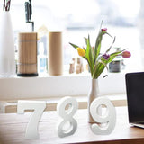 AOCEAN 4 Inch White Wood Numbers Unfinished Wood Numbers for Wall Decor Decorative Standing Numbers Slices Sign Board Decoration for Craft Home Party AOCEAN