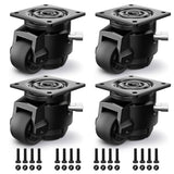 ANDUTEES 4 Pack Leveling Casters, Adjustable Heavy Duty Casters Set of 4, Swivel Plate Industrial Retractable Caster Wheels for Workbench,Machine, ANDUTEES