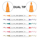 TRANSON 12 Colors Acrylic Paint Marker Pen Set Fine and Brush Dual-tip for Canvas Rock Wood Leather Ceramic DIY Painting TRANSON