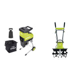 Sun Joe CJ603E 15-Amp 1.7-Inch Cutting Diameter Electric Silent Wood Chipper/Shredder, green Sun Joe