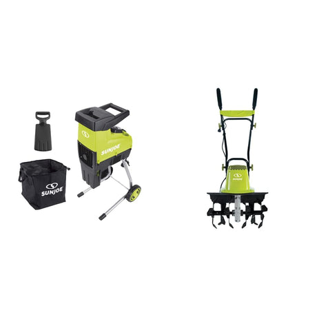 Sun Joe CJ603E 15-Amp 1.7-Inch Cutting Diameter Electric Silent Wood Chipper/Shredder, green Sun Joe