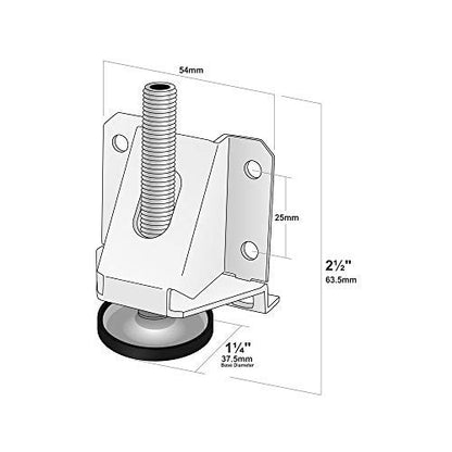 Rok Hardware 4 Pack Heavy Duty 8000 lbs Capacity Adjustable Furniture Leg Levelers - WoodArtSupply