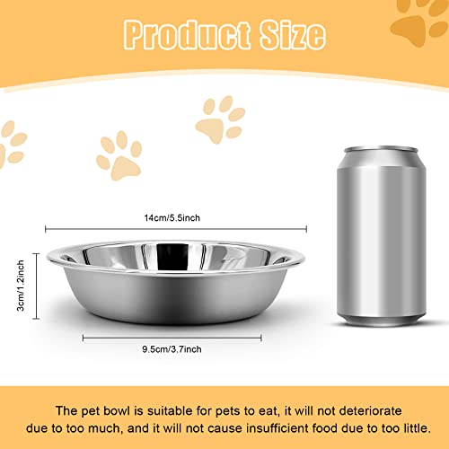 12 PCS Cat Bowls Whisker Friendly, Shallow Wide Flat Cat Food Bowls Stainless Steel,Metal Cat Dishes Whisker Fatigue Relief,Replacement Basic Cat - WoodArtSupply