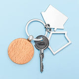 Wood Custom Engraved Circle Keychain With FREE engraving Make a Customizable, Engravable, Brown Wood Personal Key Chain Ring. Gift for Women, Men, Make It Personal Jewelry