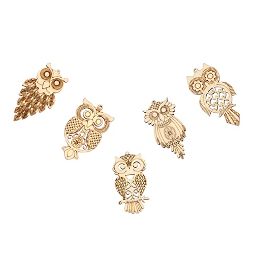 75 Pcs owl Wood Chips Wooden Cutouts Wood Cutouts to Paint Plywood Wooden Owl Wood Slices for Crafts Wood Coasters Unfinished Wood Crafts Kids Crafts FAVOMOTO