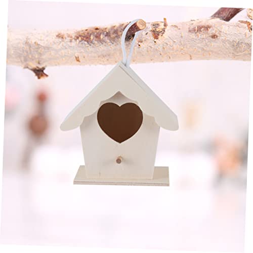 Yardwe 5 Pcs Garden Desktop Hanging Bird Ornament Bird House DIY Unfinished Birds Pendant Birdhouse Kit Mini Birdhouse Small Birdhouse Kids Suit Yardwe