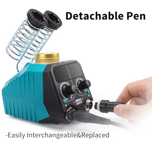 YIHUA 939D-VII Pyrography Tool Wood Burning Pen Kit Station 2-in-1 Solid-Point 200~480°C (with Temp Display)/Wire-Nib 250~750°C with 23 Nibs, 50 YIHUA