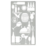 Aleks Melnyk #24 Metal Journal Stencil, Drink, Alcohol, Beer, Wine Bottle, Stencil for Painting, Chalkboard, Template Wood Burning, Pyrography, - WoodArtSupply