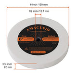 AmaCupid Bench Grinding Wheel 6 inch. for Sharpening Quenched Steel, High Carbon Steel and Other Cutting Tools. White Aluminum Oxide Abrasive. 1/2 AmaCupid