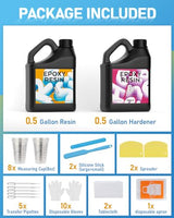 INCLY 1 Gallon Crystal Clear Epoxy Resin Kit, Bubbles Free & No Yellowing Resin Supplies Coating Casting Resin for Jewelry Making, DIY Art Crafts, INCLY