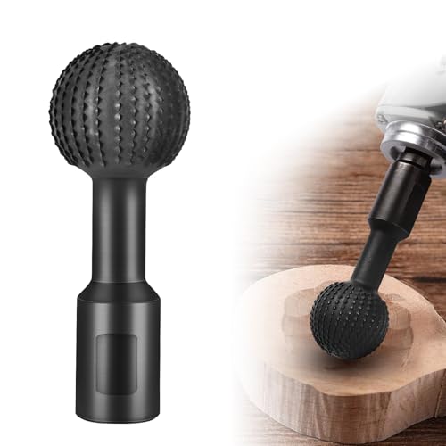 JonPhoe Sphere Rotary Burr with 5/8-11 Threads for 4 1/2" and 5" Angle Grinder, Carbon Steel Ball Gouge Angle Grinder Attachments for Woodworking JonPhoe