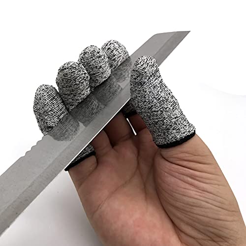 QISLOA 12 PCS Cut Resistant Finger Cots Protector Finger Sleeve Protectors Reusable Finger Covers Finger Protection Cots for Kitchen, Work, QISLOA