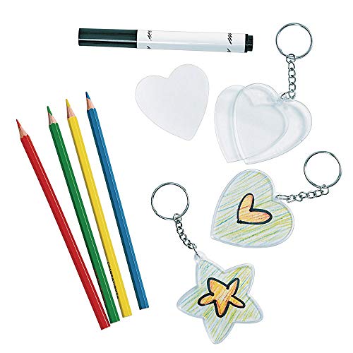 Colorations Create Your Own Keychain Craft Kit for Kids, Set of 12 – DIY Kit for Kids that Encourages Creativity – Easy and Fun – Includes Supplies - WoodArtSupply