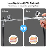 COSVII 40 PSI Airbrush Kit, Multi-Function Dual-Action Airbrush Set, Air Brush Kit with Air Compressor 3 Gears Pressure Adjustable for Painting Art COSVII