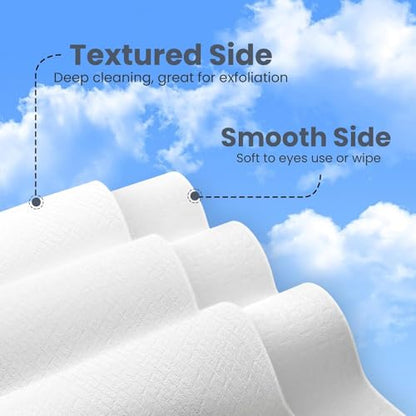 ourmed life Disposable Face Towel | Lint-Free Biodegradable Towels | Face Clean Dry Makeup Remover Wipes | Super Soft & Thick for Sensitive Skin | - WoodArtSupply