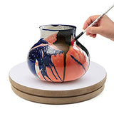 Falling in Art 12" Banding Wheel, Wood Turn Table Sculpting Wheel for Pouring, Painting, Spraying - Round Lightweight Sculpting Stand Wood Base for Falling in Art