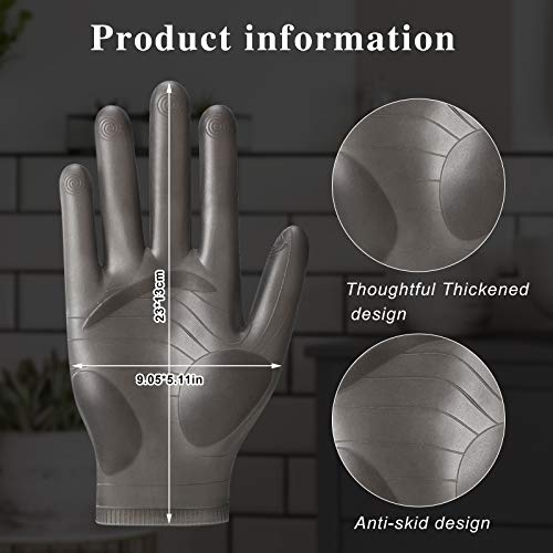 Patelai 2 Pairs Epoxy Gloves Silicone Gloves for Resin Reusable Safe Silicone Gloves for Crafts Jewelry Making Work DIY (Black, Blue) Patelai