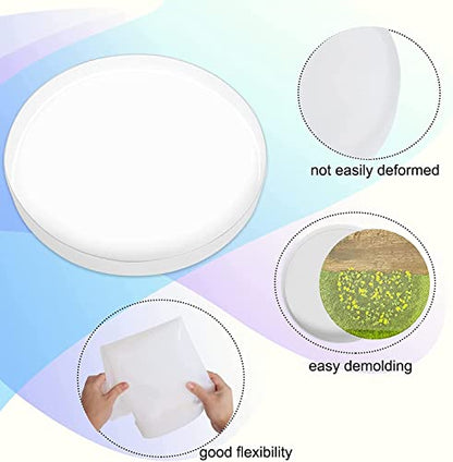 24 Inch Resin Table Molds, Large Thickened Round Silicone Resin Tray Molds, Epoxy Resin Topdesk Molds for Charcuterie Board, River Table, DIY Art - WoodArtSupply