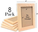 Oojami Unfinished Solid Wood Picture Frames for Arts Crafts, DIY Painting Project Stand or Hang on The Wall 6x8 Frame Size Holds 6x4 Pictures for Oojami