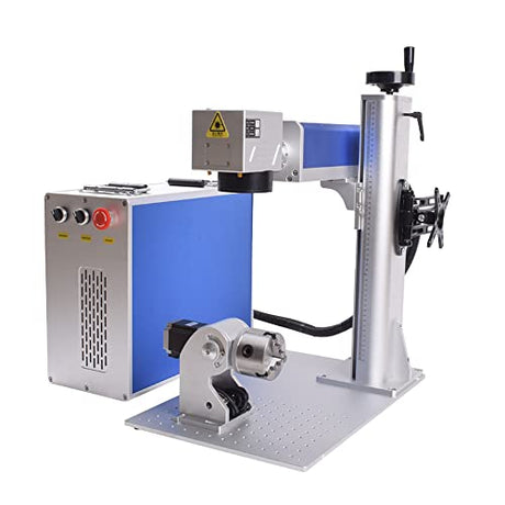 50W Fiber Laser Engraver JPT Raycus QB MAX 30W 50W Fiber Marking Machine with 80mm Rotary Axis Metal Laser Engraving Machine with Red Dot Pointer Ovsuqu