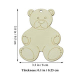 Lilyzhu 20-Pack Wooden Bear Shaped Cutouts Hanging Wood Sign for DIY Crafts (3.2 x 3.8 x 0.1 in) Lilyzhu
