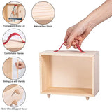 Wooden Display Case for Collectibles, Useekoo Wood Gift Box Storage Container with Handle and Slide Acrylic Lid, Shadow Box Unfinished Rustic Desktop Useekoo