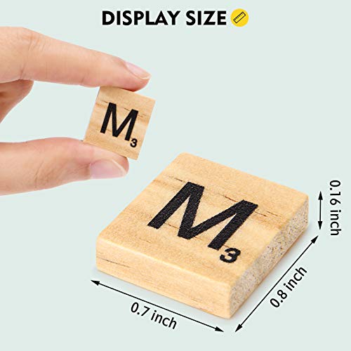 QMET 200PCS Scrabble Letters for Crafts - Wood Scrabble Tiles-DIY Wood Gift  Decoration - Making Alphabet Coasters and Scrabble Crossword Game