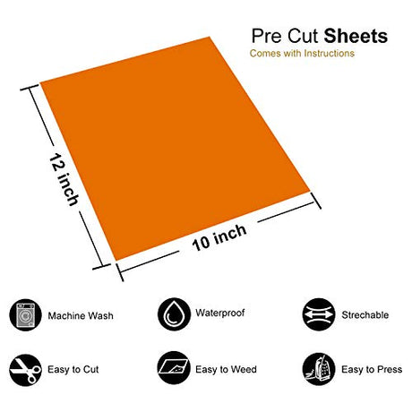 CAREGY HTV Heat Transfer Vinyl Bundle: 42 Pack 12" x 10" Sheets Iron on Vinyl, 30 Assorted Colors, Heat Transfer Vinyl for DIY T-Shirt CAREGY