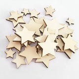 Sewroro 200pcs Wooden Stars Unfinished Wood Star Pieces Mini Unfinished Wood Craft Star Craft Wood for Making Wedding Crafts Sewroro
