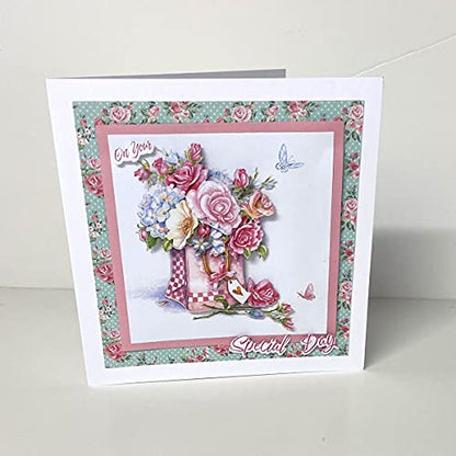 Katy Sue 'Floral Collection' Paper Tole 3D Die-Cut Decoupage Selection Pack - Contains 12 Die-Cut Sheets of Flowers & Birds in US 'Letter Size' for - WoodArtSupply