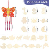 DIY Wooden Animal Wind Chime Kit for Kids - 24 Charming Chimes for Home, Garden, and Classroom Tuanse