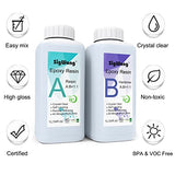 Epoxy Resin Clear Crystal Coating Kit 68oz/2L - 2 Part Casting Resin for Art, Craft, Countertop, Wood, Jewelry Making, River Tables, with Gloves, SigWong