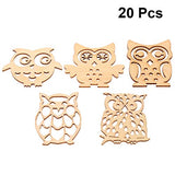 20pcs Wooden Crafts Shapes Craft Wood Slice Wood Hanging Ornament DIY Painting Wood Blanks Wood Owl Cutout Unfinished Wood Ornaments Wooden Cutout TENDYCOCO